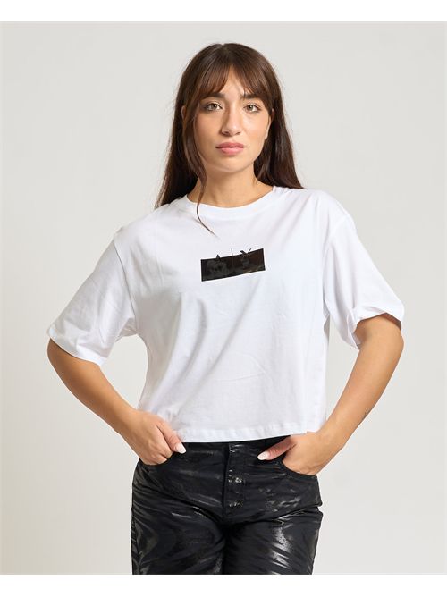AX women's cropped t-shirt in cotton ARMANI EXCHANGE | XW001385-AF10356U0002